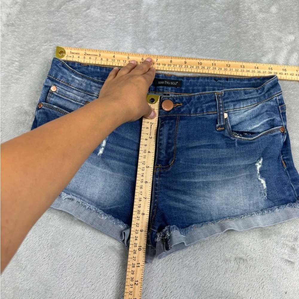 See thru short short denim sz 7 - Picture 3 of 8